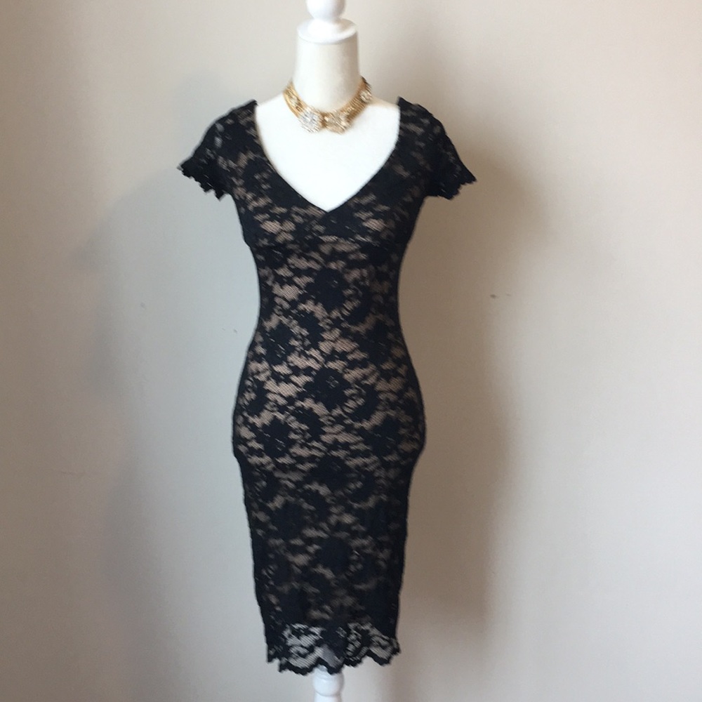 Vintage Y2K Black Lace Dress Size S